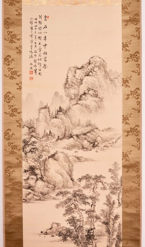 A Nanga Literati Hanging Scroll by Yamamoto Baisō (1846 - 1921)