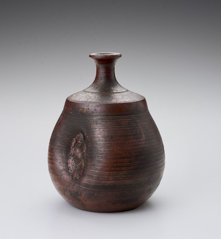 An Edo Period Bizen Tokkuri with Hotei Engraving - Researcher Piece