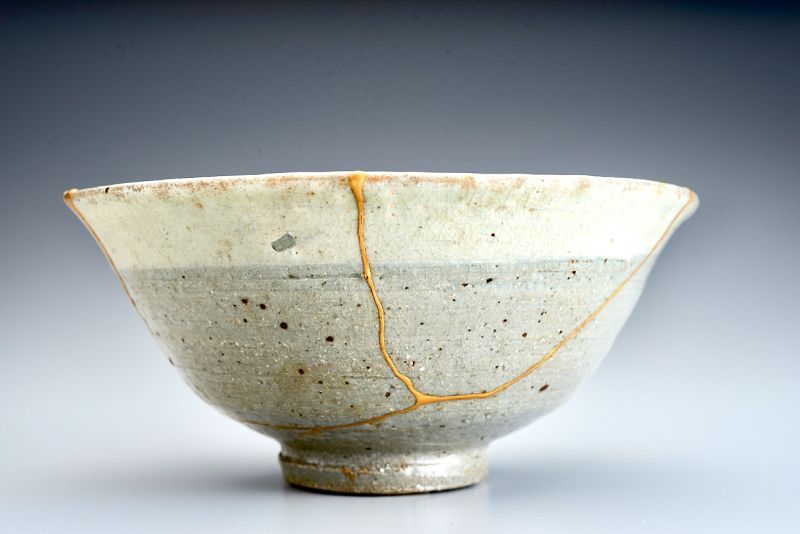 A Joseon Period Bowl with Excellent Kintsugi Gold Repairs
