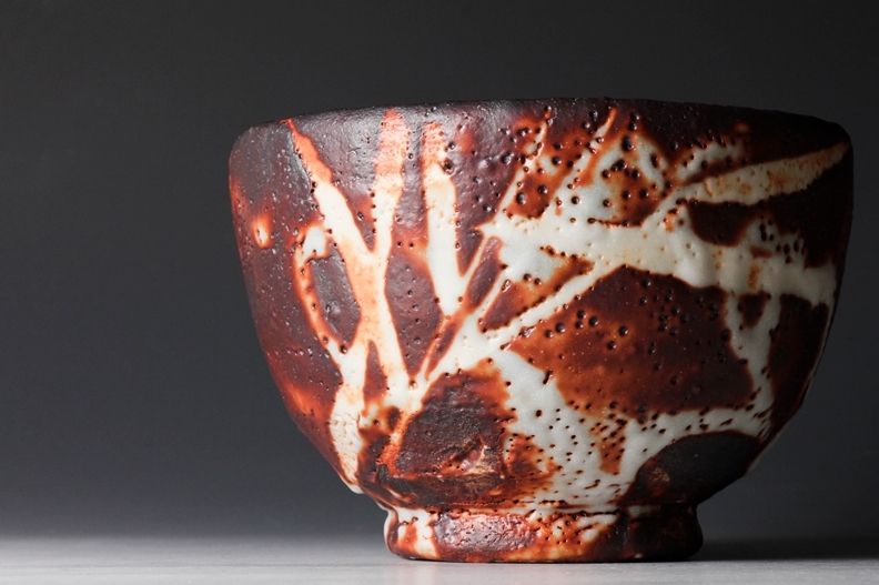 A Red Shino Bowl by Yasuo Tamaoki