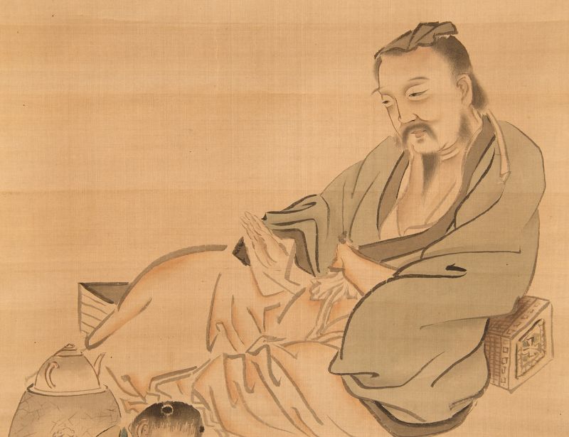 Chinese Scholar Lù Yǔ (733-804) painted by Maruyama Ōkyo (1733-1795)