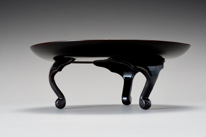 A Fine Late Edo Black-Lacquer Takatsuki with Gold and Silver Maki-e