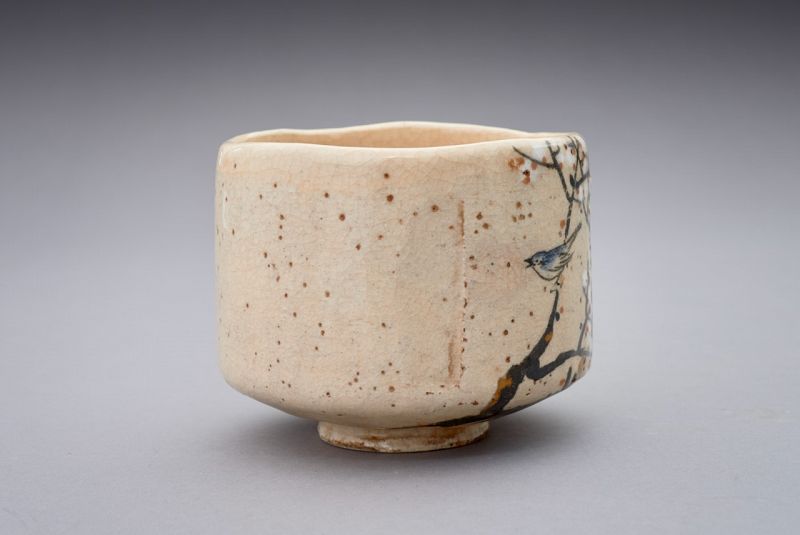 A White Raku Tea Bowl by First Generation Ito Tozan