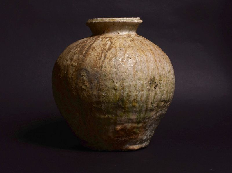 A Shigaraki Anagama-fired Tsubo by Michio Furutani
