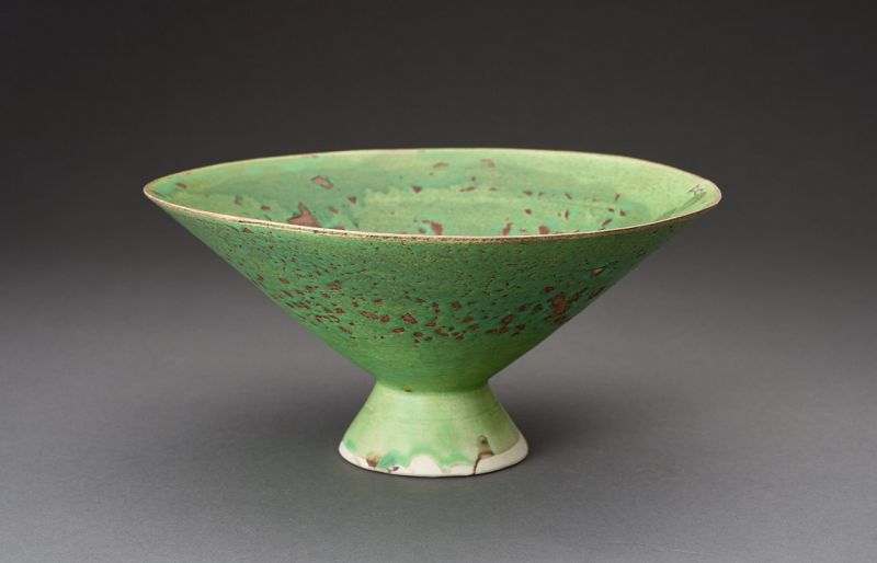 A Distinctive Green Flower Basin by Shibata Ichizaemon