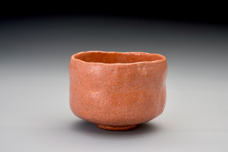 A Red Raku Tea Bowl by Veteran Potter Sugimoto Sadamitsu