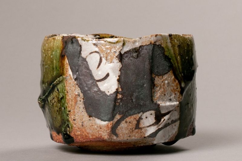 A Modern Oribe Tea Bowl by Takauchi Shugo