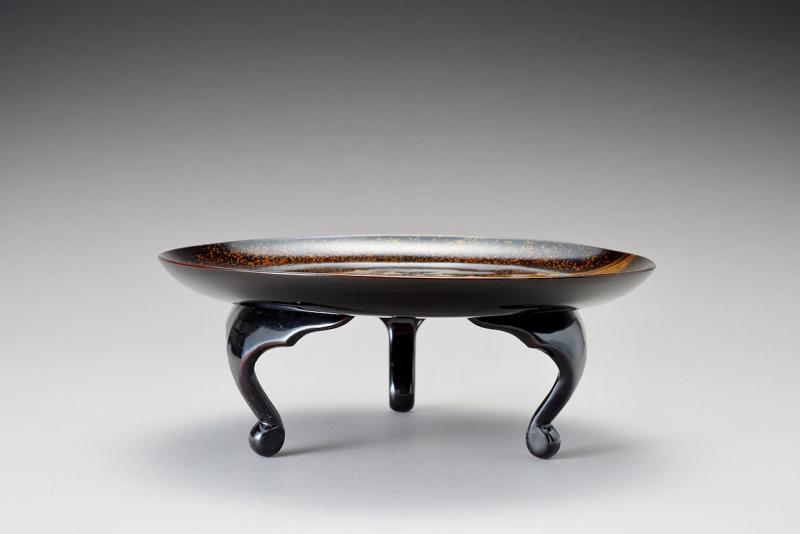 A Fine Late Edo Black-Lacquer Takatsuki with Gold and Silver Maki-e