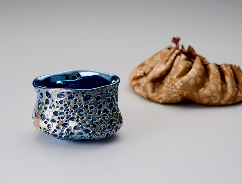 A Stylized Sake Cup (Guinomi) by Kurokawa Daisuke (b. 1982)