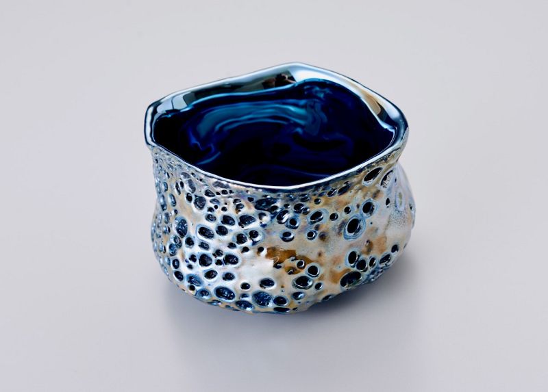 A Stylized Sake Cup (Guinomi) by Kurokawa Daisuke (b. 1982)