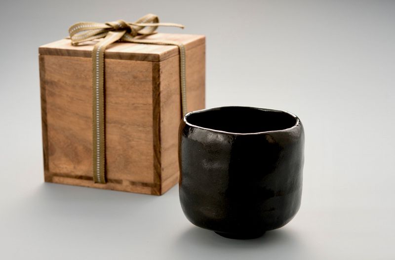 A Black Raku Tea Bowl by Ito Tozan