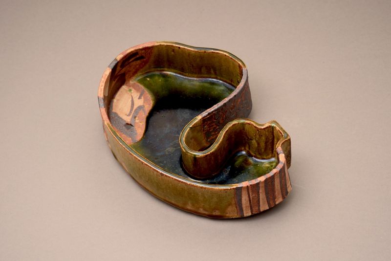 A Modern Oribe Serving Dish by Takauchi Shugo