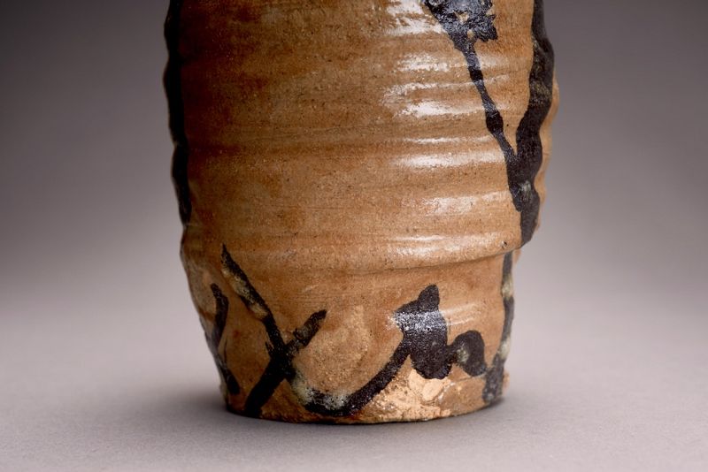 Stylized Sake Flask by Renown Potter Suzuki Goro (b. 1941)