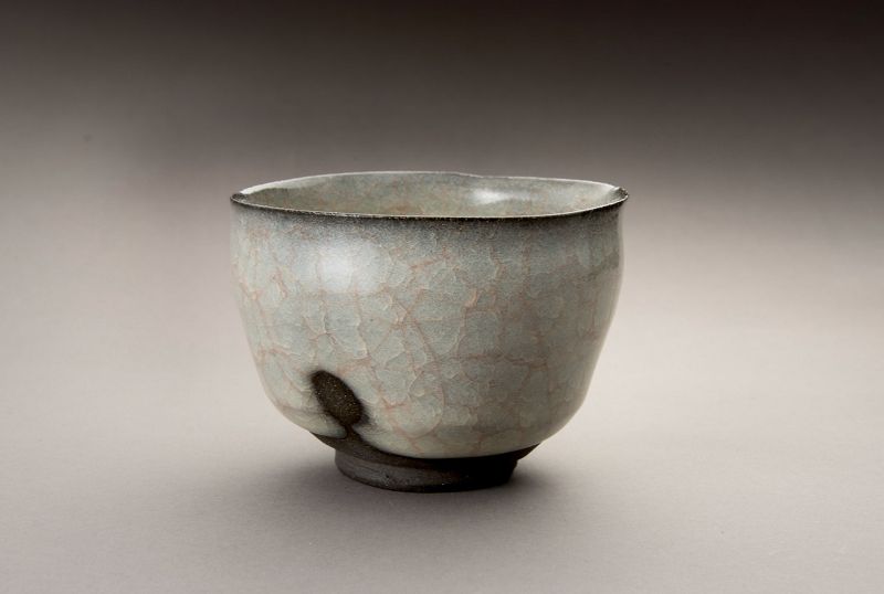 A White-Jade Porcelain Chawan by Wakao Kei