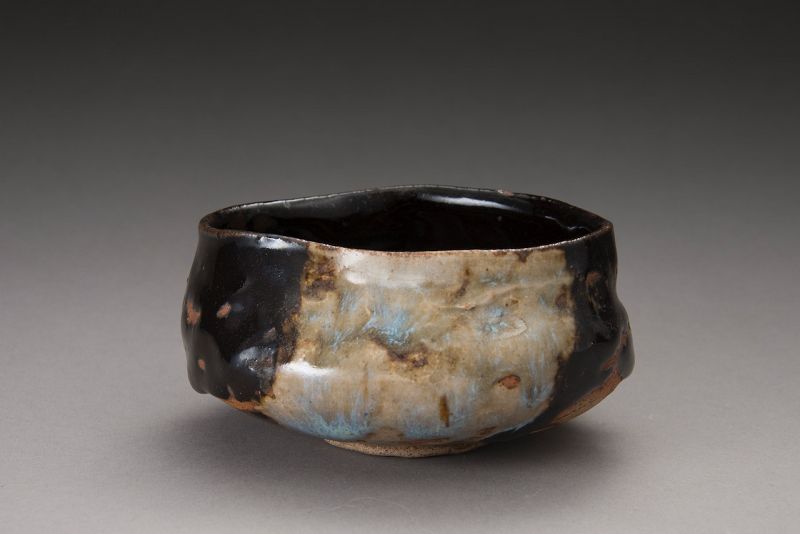 An Antique Oribe Style Tea Bowl