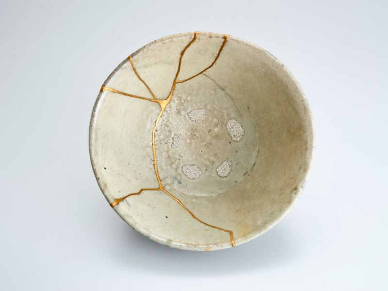 A Joseon Period Bowl with Excellent Kintsugi Gold Repairs