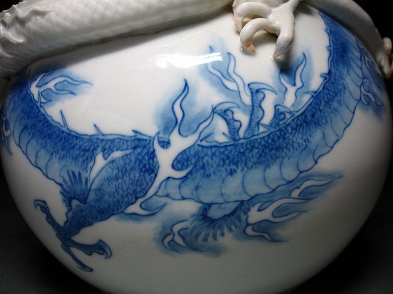 An Extraordinary Edo Period Hirado Cloud Dragon Vase