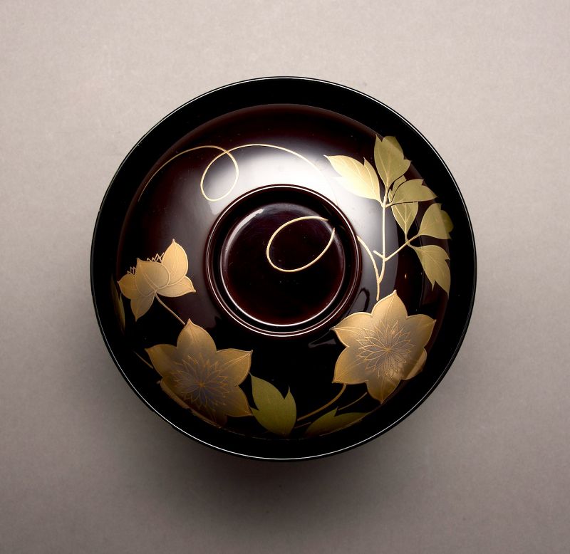 Hand Painted Lacquerware Bowl Set (10) by Musashino Urushi Kogei