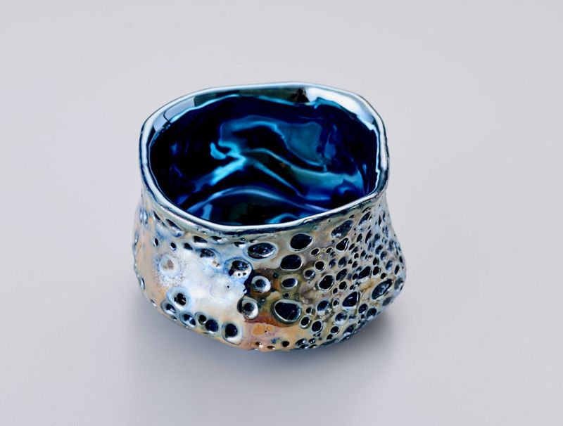 A Stylized Sake Cup (Guinomi) by Kurokawa Daisuke (b. 1982)
