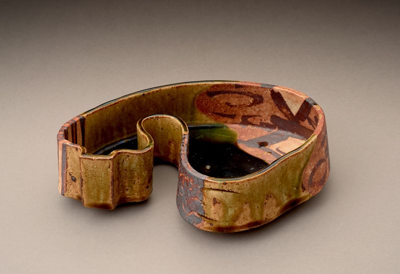 A Modern Oribe Serving Dish by Takauchi Shugo