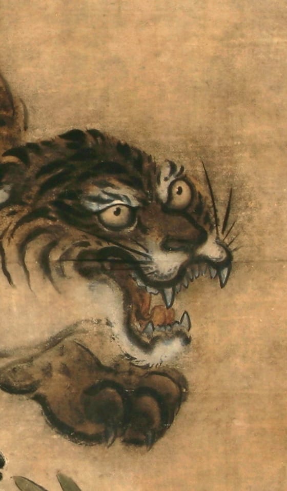 [Prowling Tiger] Edo Period 6-panel Folding Screen