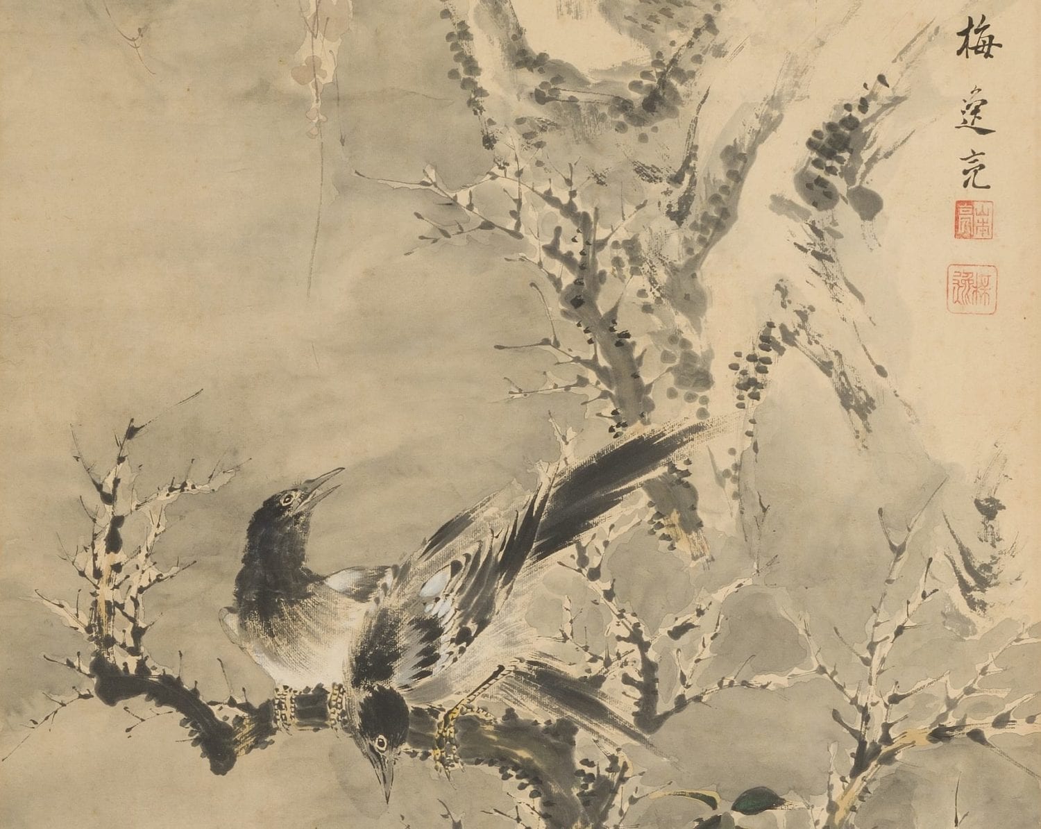 [Birds in Snowscape] by Yamamoto Baiitsu (1783 – 1856)
