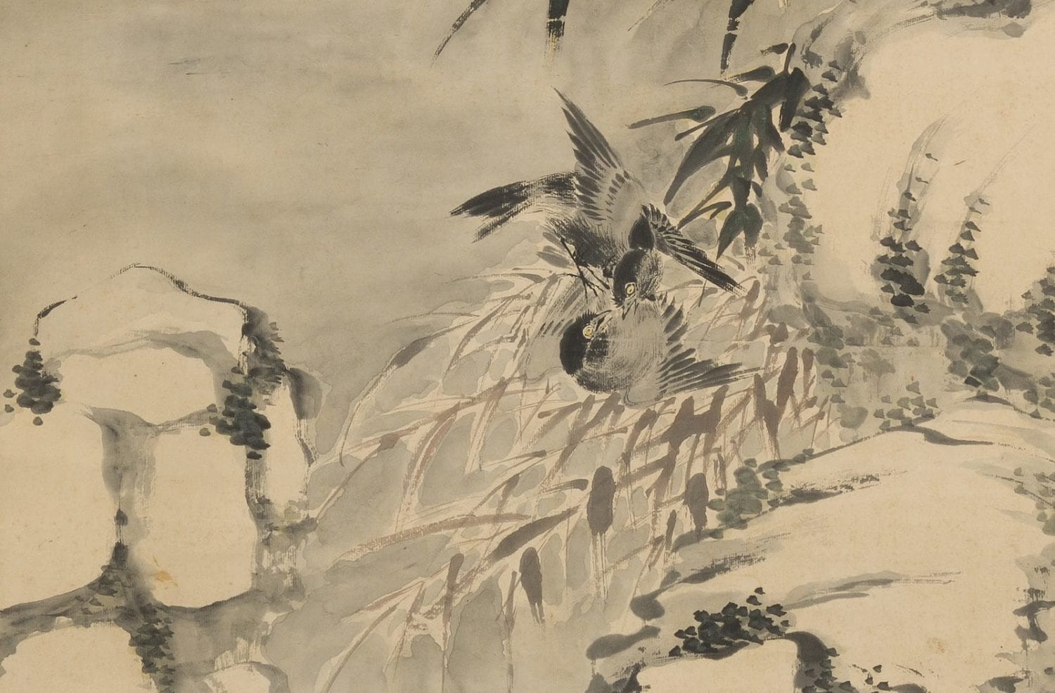 [Birds in Snowscape] by Yamamoto Baiitsu (1783 – 1856)