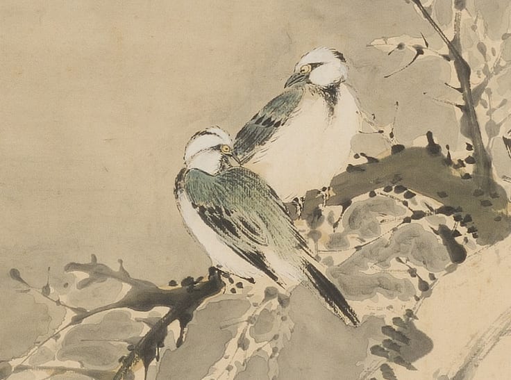 [Birds in Snowscape] by Yamamoto Baiitsu (1783 – 1856)