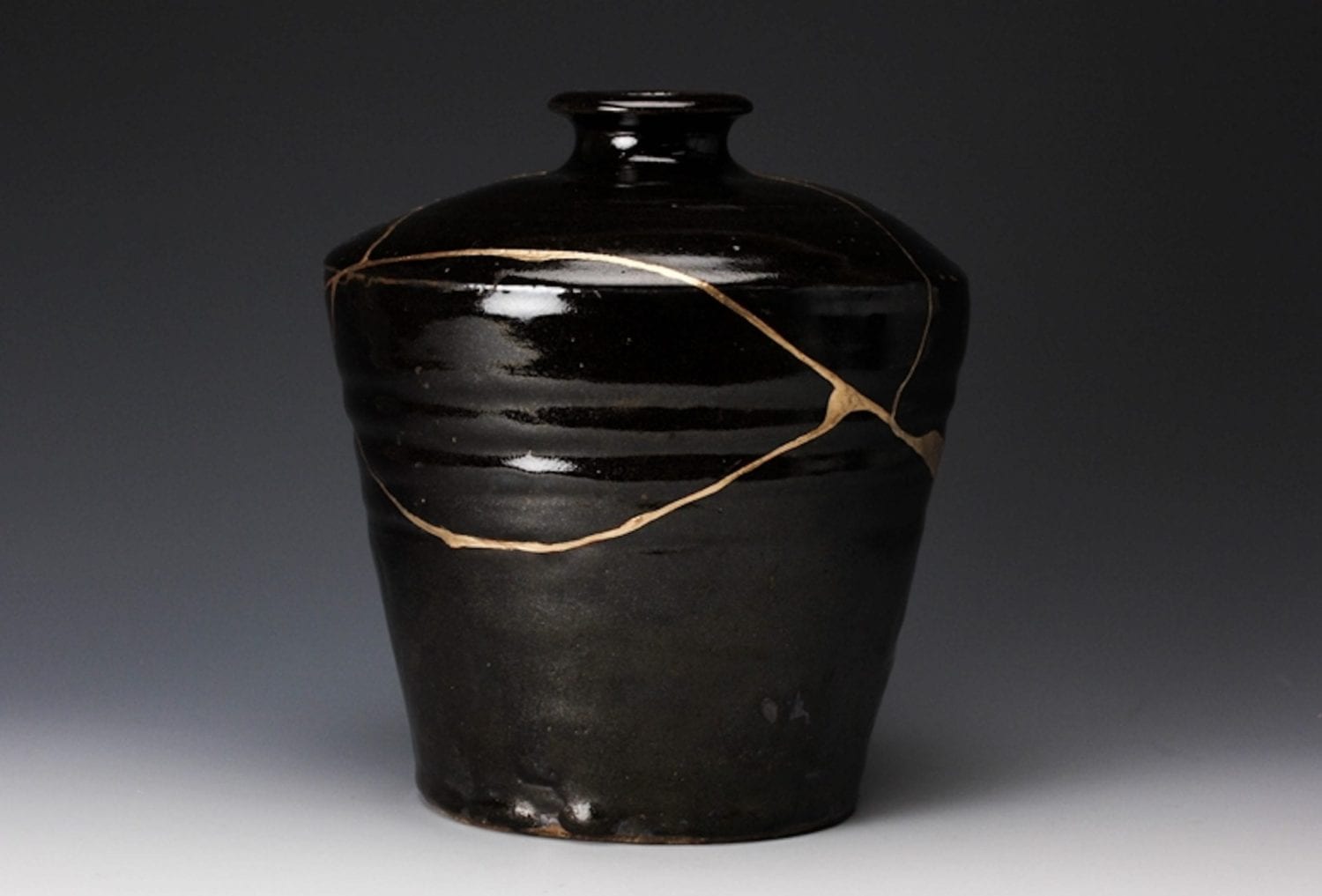 Decorative Jar with Gold Repairs by Living National Treasure Yuzo Kondo