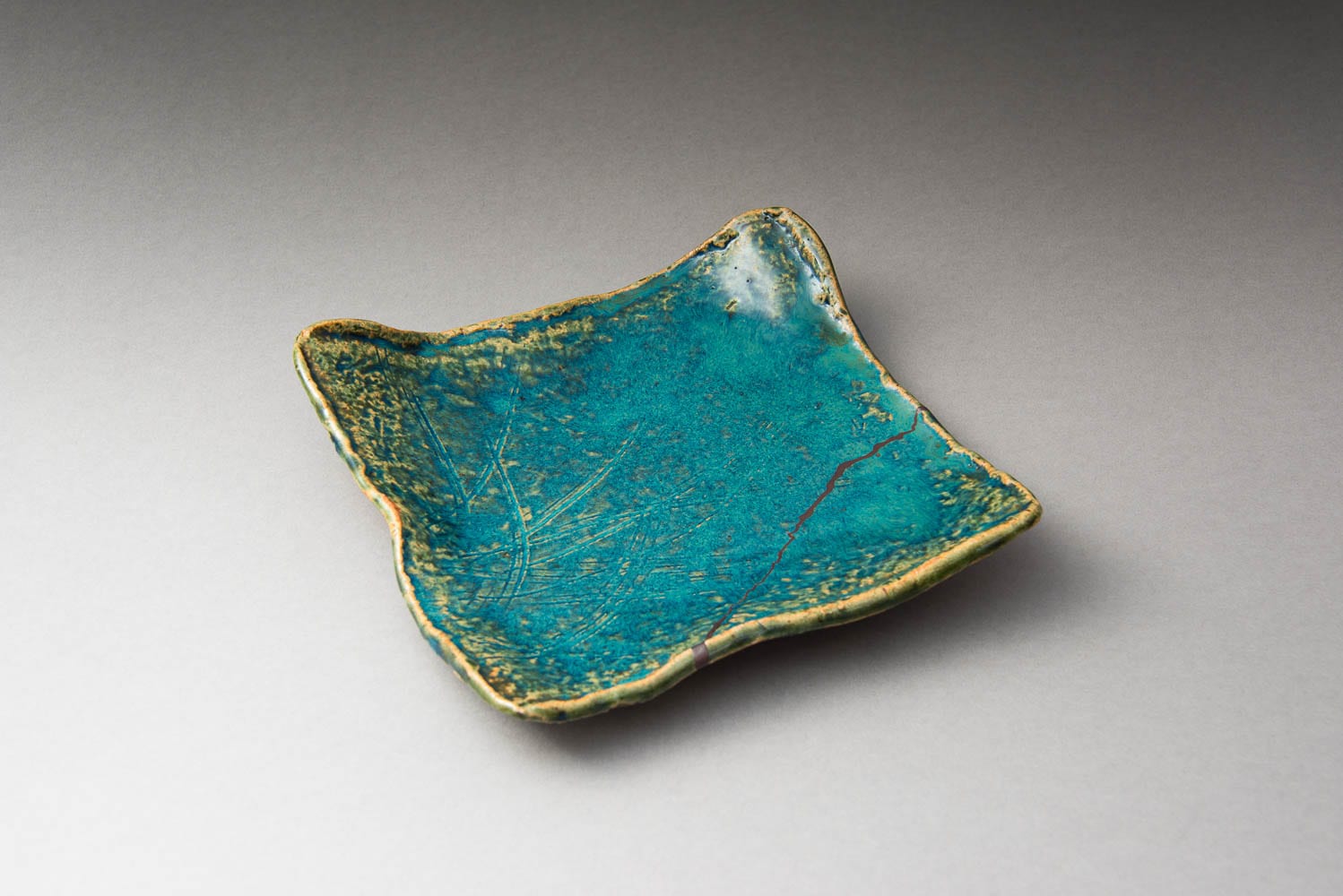 A Cobalt Blue Plate with Kintsugi by Kitaoji Rosanjin (1883 – 1959)