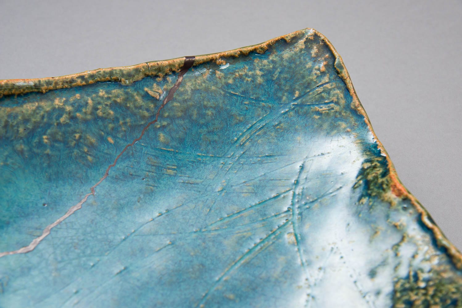 A Cobalt Blue Plate with Kintsugi by Kitaoji Rosanjin (1883 – 1959)