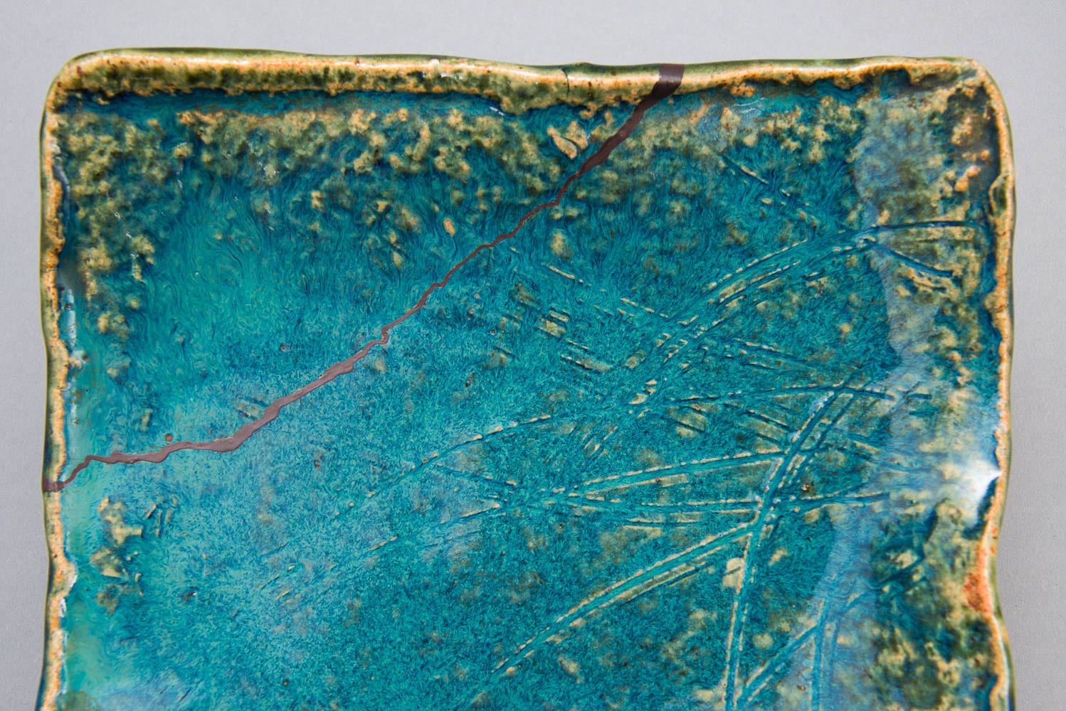 A Cobalt Blue Plate with Kintsugi by Kitaoji Rosanjin (1883 – 1959)