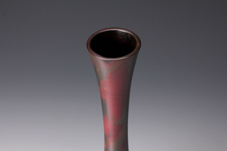A Bronze Flower Vase by Living National Treasure Takahashi Keiten