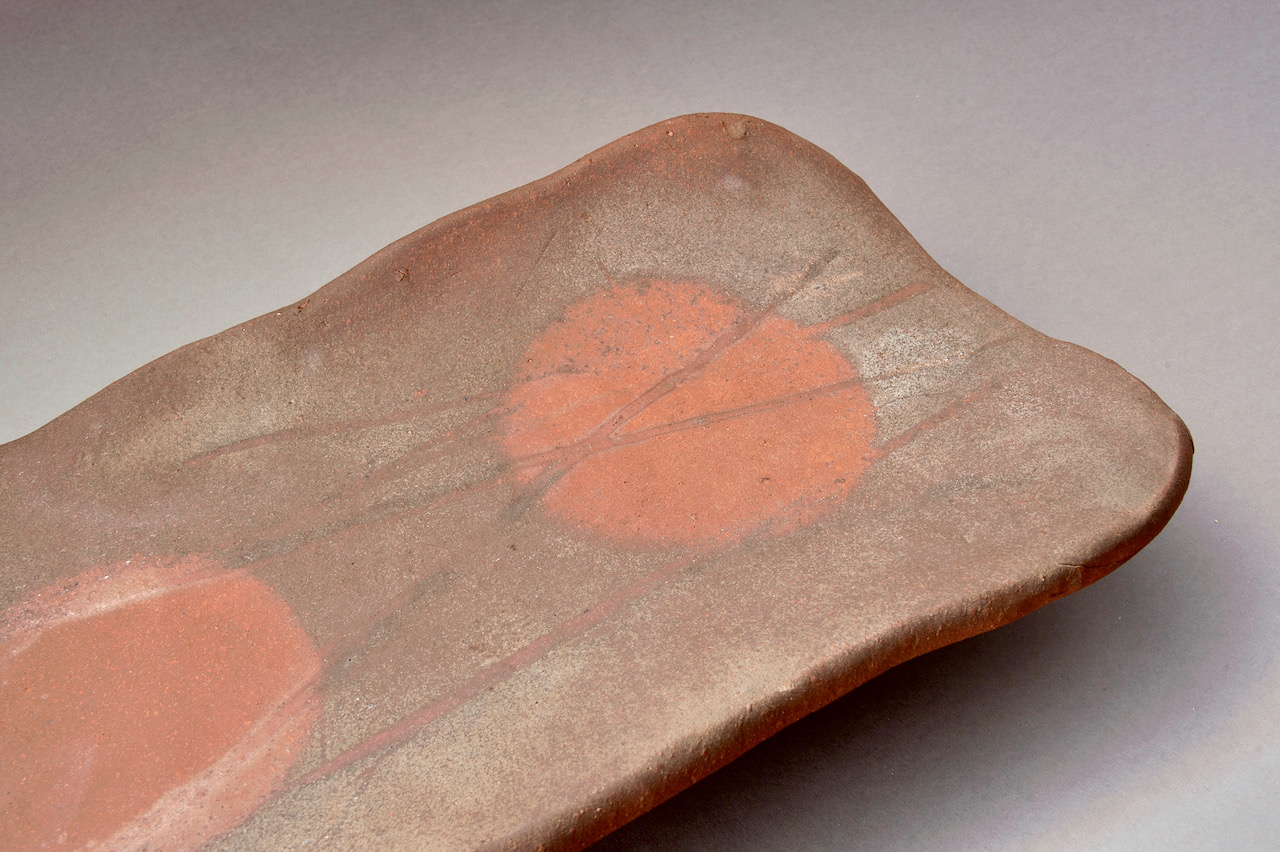 Large Bizen Plate by Living National Treasure Isezaki Jun