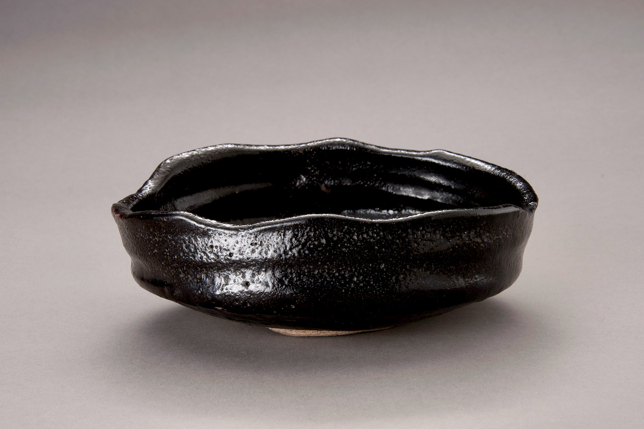 An Edo Period Black Oribe Tea Bowl