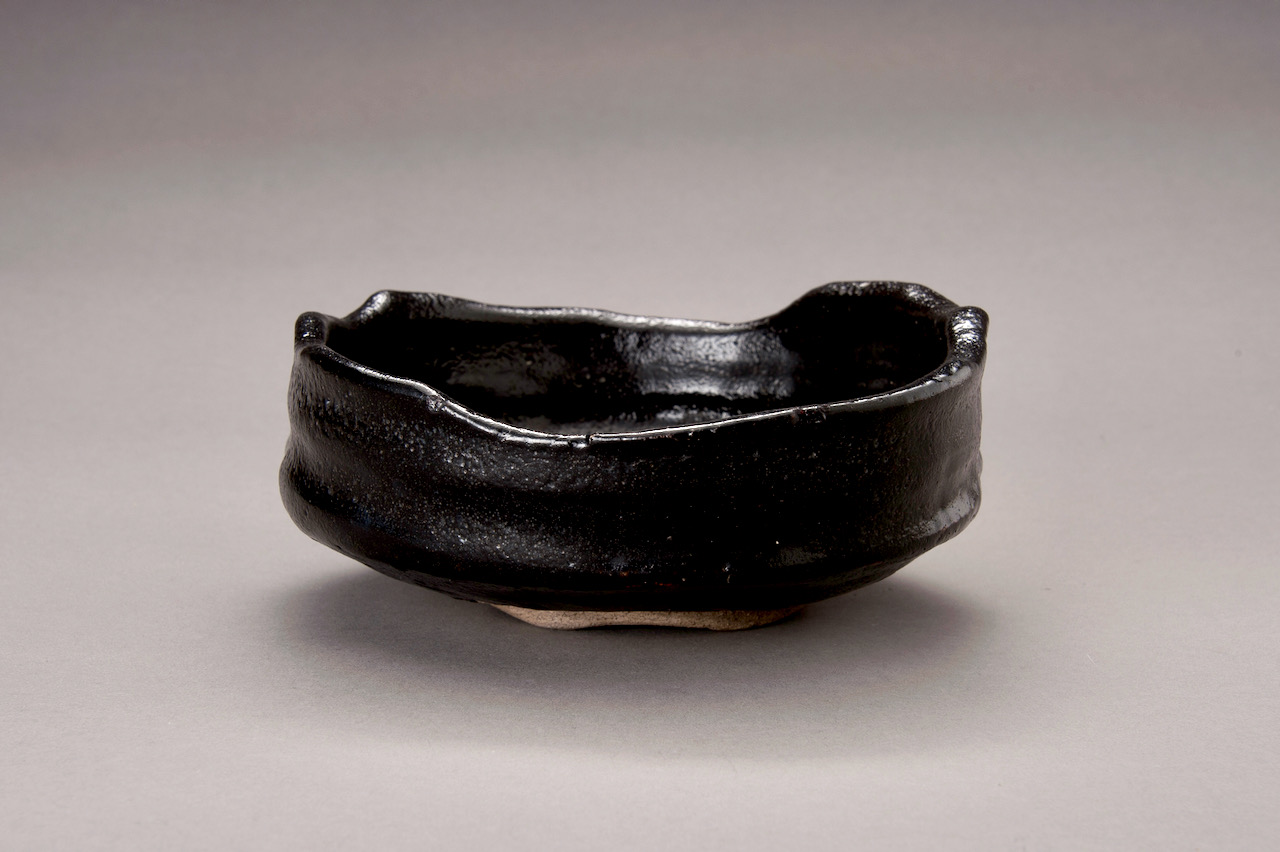 An Edo Period Black Oribe Tea Bowl
