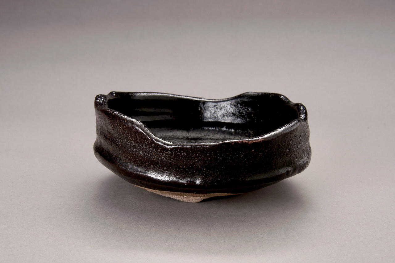 An Edo Period Black Oribe Tea Bowl