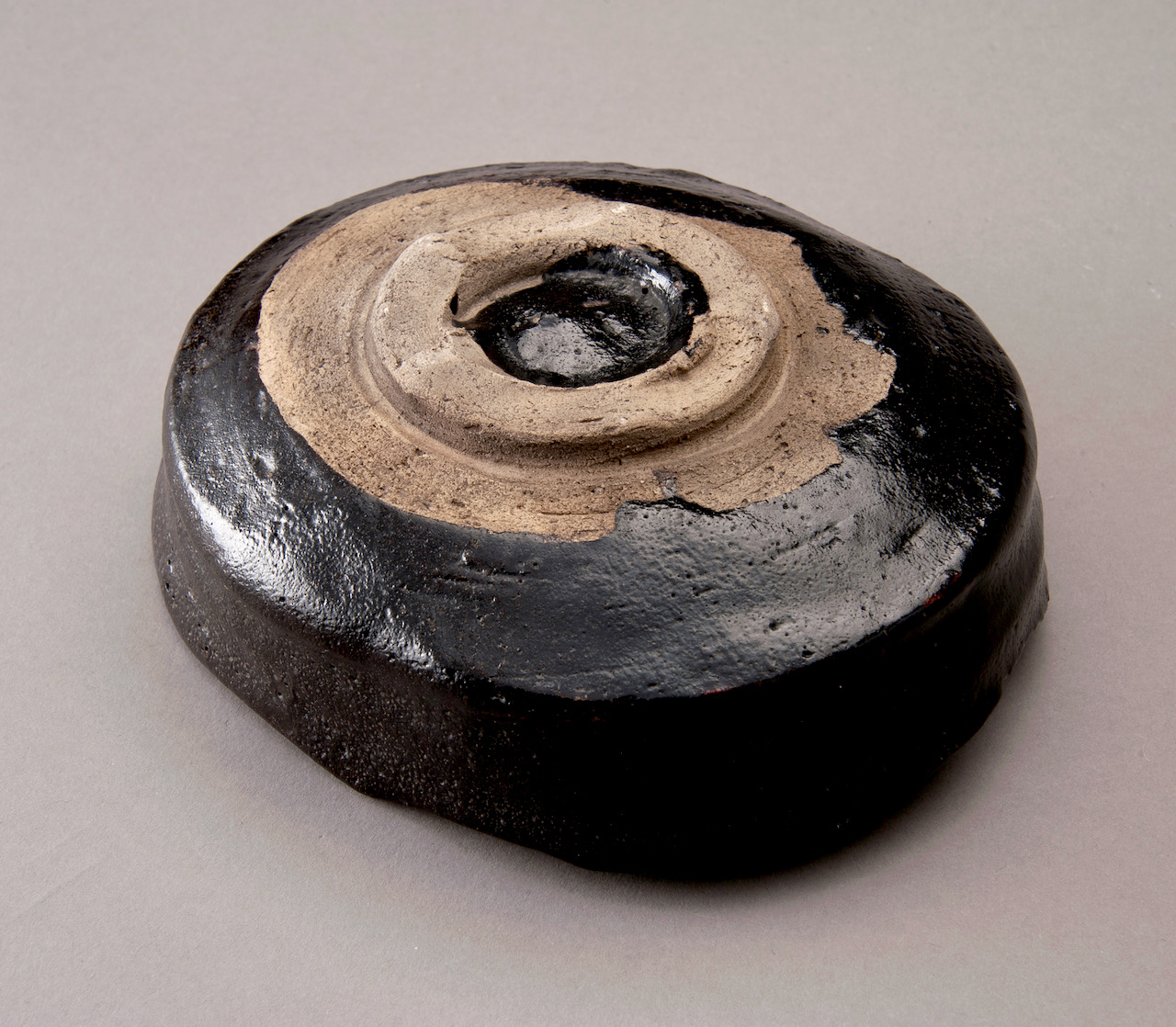 An Edo Period Black Oribe Tea Bowl