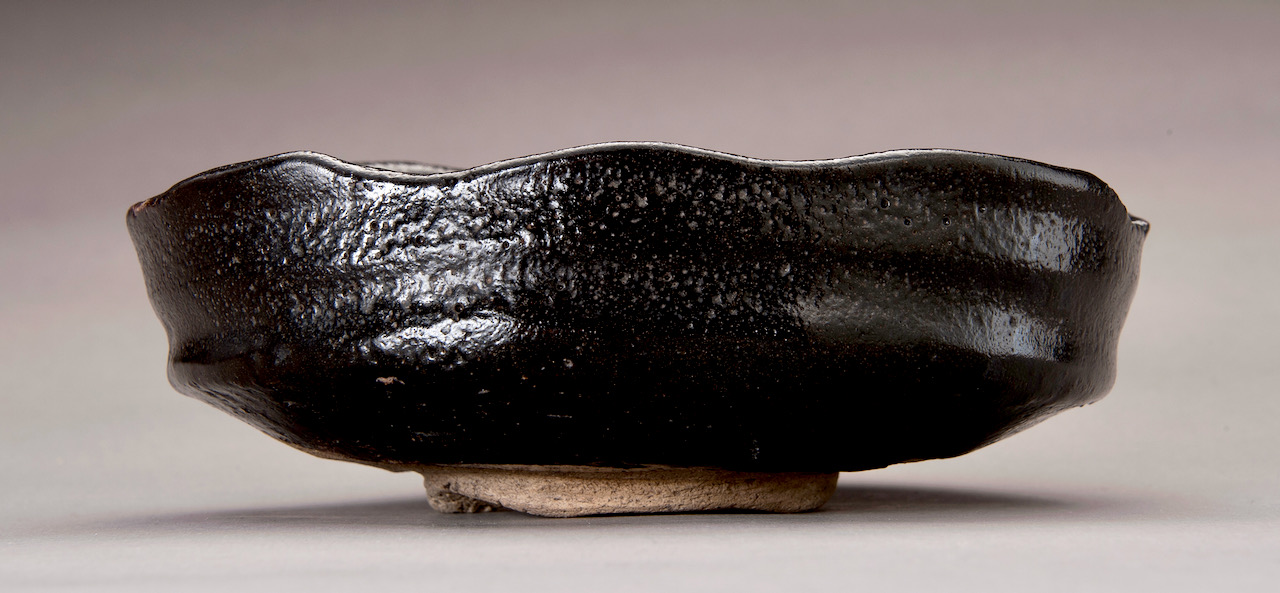 An Edo Period Black Oribe Tea Bowl