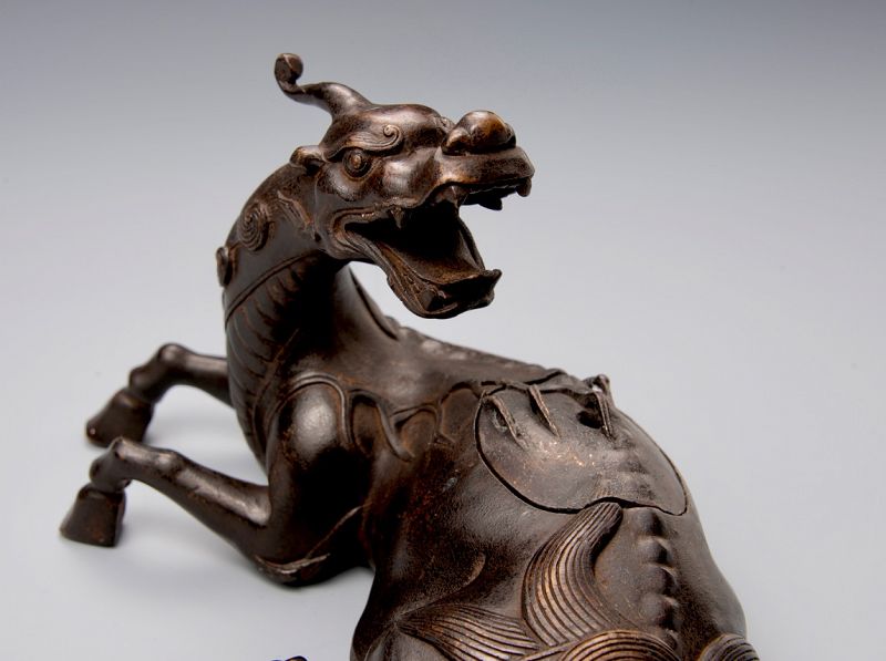 Mythical Kirin – Vintage Bronze Incense Burner