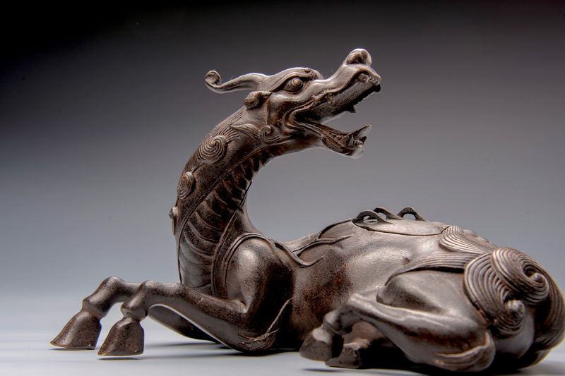 Mythical Kirin – Vintage Bronze Incense Burner